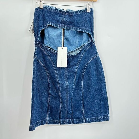 GRLFRND_Denim Isabella Strapless Denim Mini Dress Size Large New With Tags - Picture 3 of 9